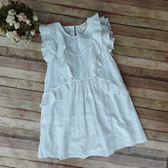 Sezane Alexane White Eyelet Dress Size 40 / US 8 - Picture 1 of 13